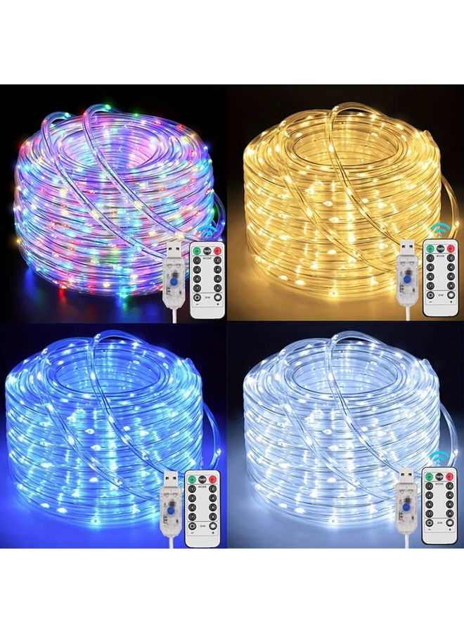 USB Fairy Lights Warm White 196.85 Inch 50 LEDs 8 Modes Remote Control Indoor Outdoor Decor - Image 1