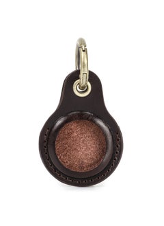 Suitable For Apple Airtag Protective Cover Layer Cowhide Pet Anti-loss Keychain Positioning Tracker Leather Cover In Stock-Colour:Dark Brown-Applicable Model:airtag