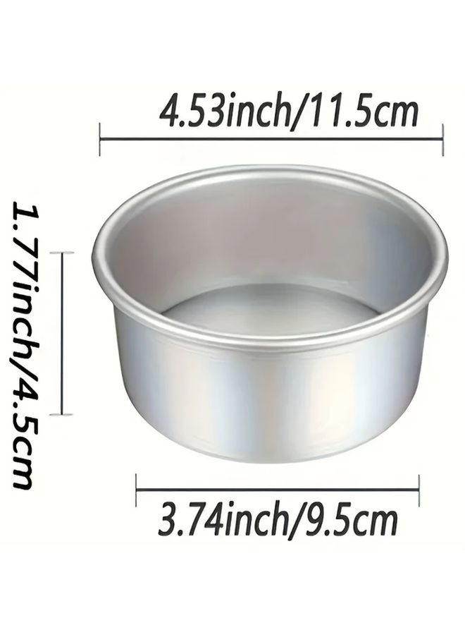 2 Pack 4 Inch Round Aluminum Alloy Cake Baking Pans for Birthday Wedding - Image 2
