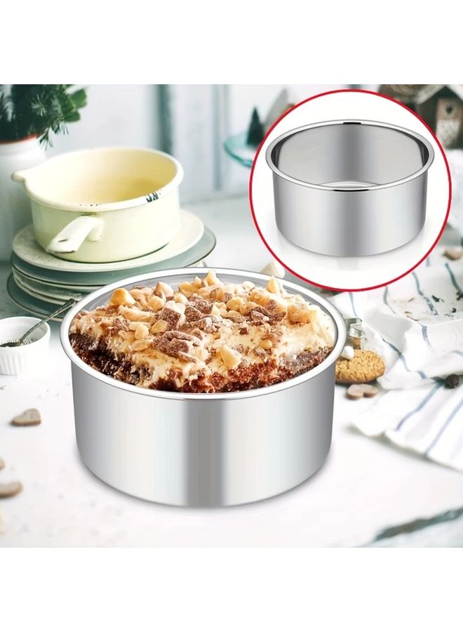 2 Pack 4 Inch Round Aluminum Alloy Cake Baking Pans for Birthday Wedding - Image 1