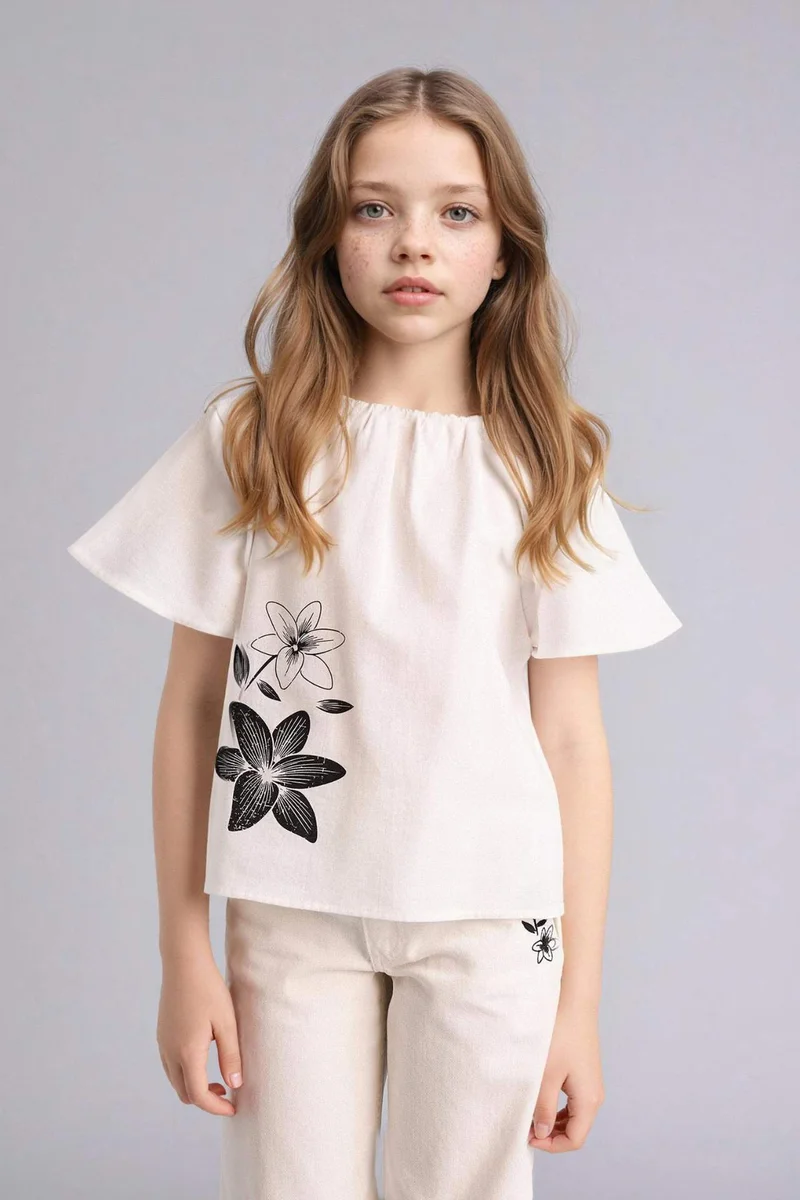 ديفاكتو Girl Regular Fit Short Sleeve Blouse