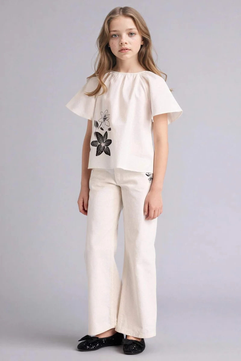 ديفاكتو Girl Regular Fit Short Sleeve Blouse
