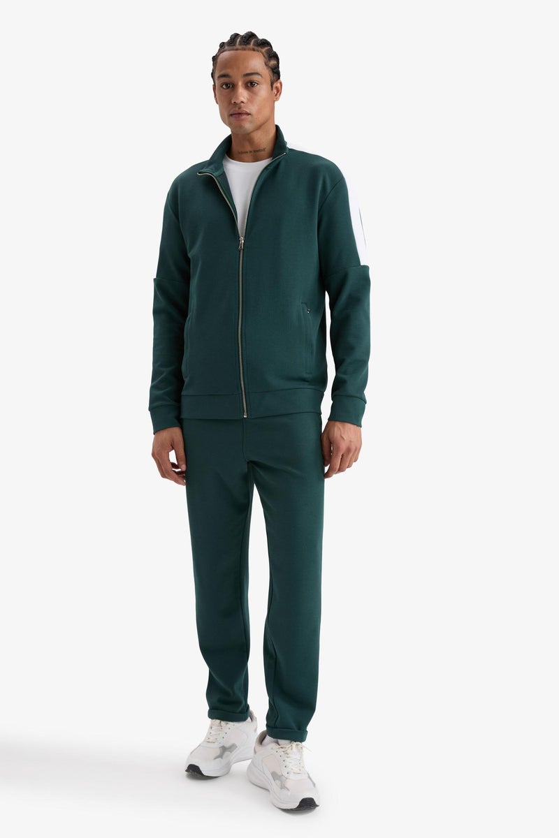 DeFacto Green Man Standard Fit Stand Collar Zip-Up Sweatshirt Casual - Image 3