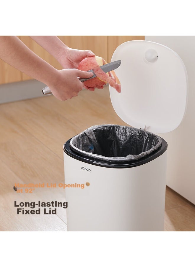cocoa Yikeke 11l Trash Can, Living Room Foot-operated Double-opening Lid, Bathroom Double Bin With Lid, Sealed Round Garbage Bin, E2228 Gray - Image 5