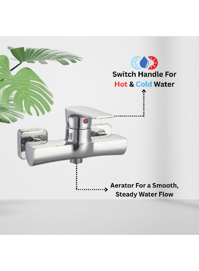 ITG Wall Mount Bathroom Shower Mixer Tap, Chrome Finish, Hot and Cold Water Faucet, Dual Control, Durable Brass, Anti-Rust, SASO Certified, 5-Year Warranty - Image 4