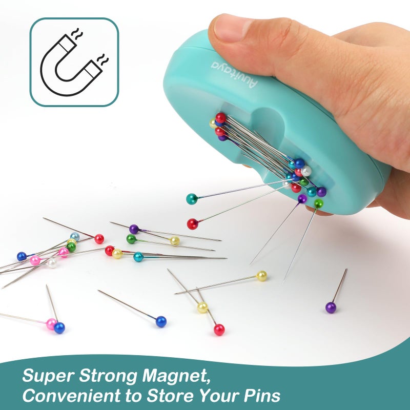 Auvitaya Magnetic Pin Holder, Pin Cushions for Sewing, Strong Magnet Pincushion, Cute Compact Needle Organizer, Bobby Pin Holder, Paper Clip Holder for Quilting, Sewing Accessories Magnetic Pin Dish - Image 2