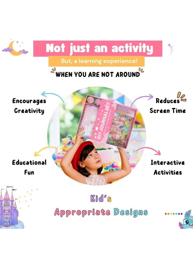 Mordely Scrapbook Journal Set Kit for Girls Kids | Cute Japanese Stationery Style Journals Aesthetic Stickers Journaling Kit for Kids Boys | Scrap Books Journals for Kids | Aesthetic Gifts Set - Image 5