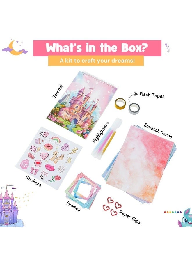 Mordely Scrapbook Journal Set Kit for Girls Kids | Cute Japanese Stationery Style Journals Aesthetic Stickers Journaling Kit for Kids Boys | Scrap Books Journals for Kids | Aesthetic Gifts Set - Image 3