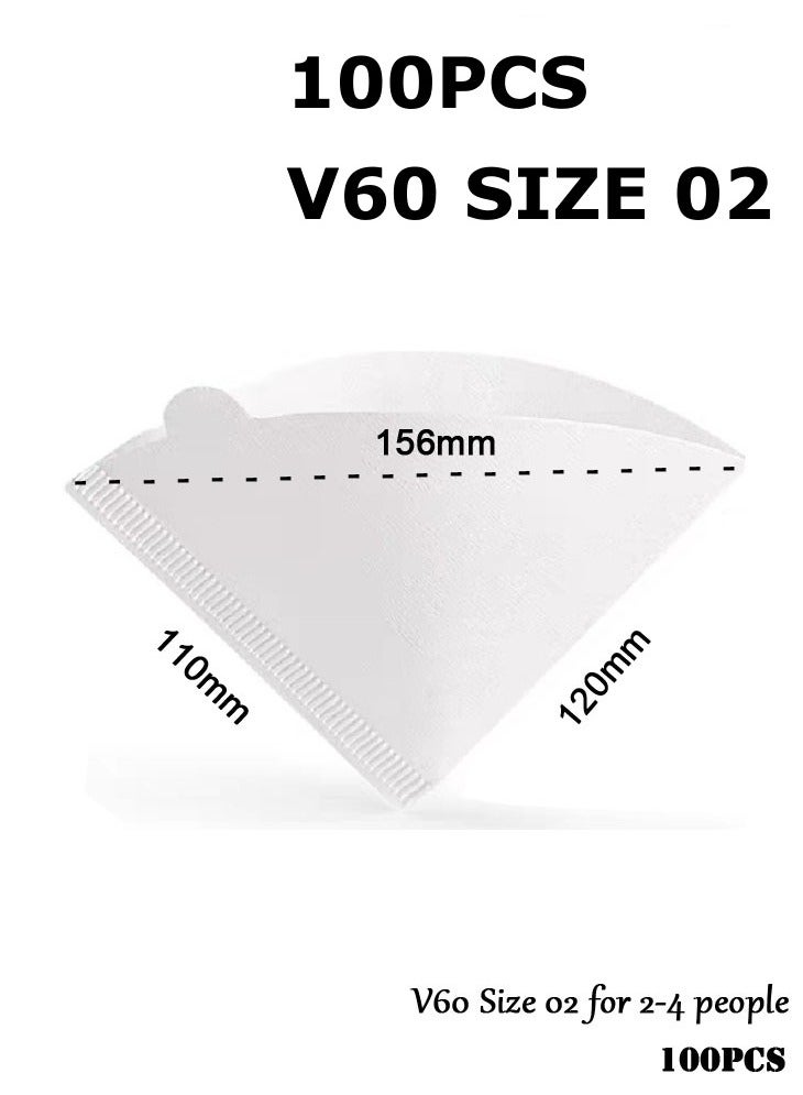 LeadMy Coffee Paper Filter V60 Size 02 White 100 Piece Superior Quality Paper 16x12x11cm for 2-4 People - Image 4