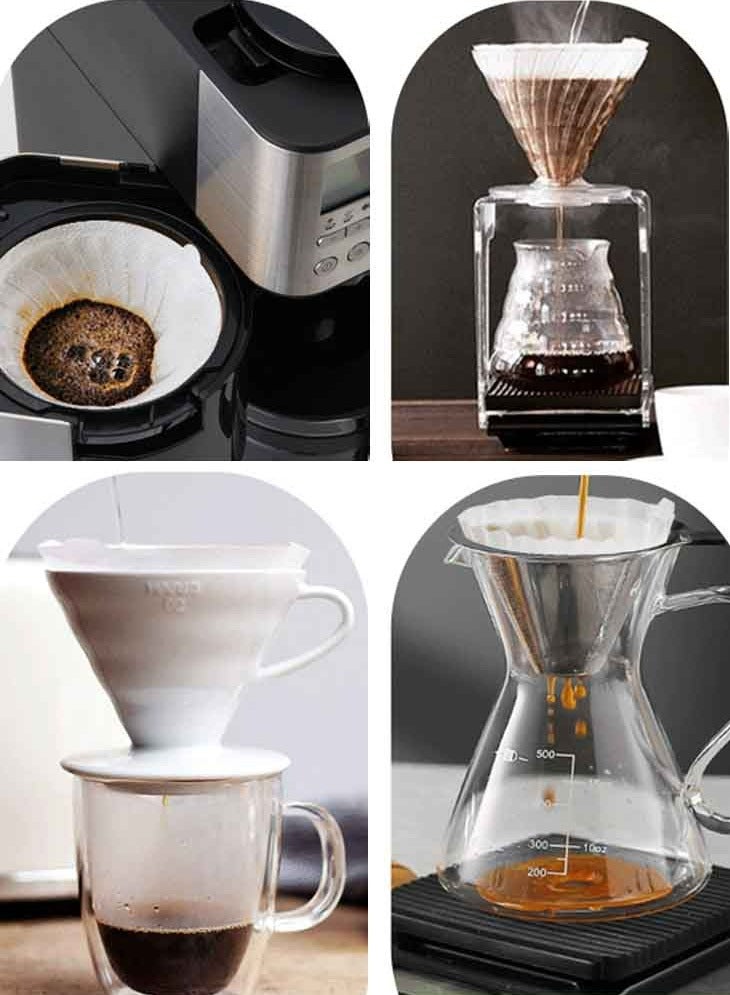 LeadMy Coffee Paper Filter V60 Size 02 White 100 Piece Superior Quality Paper 16x12x11cm for 2-4 People - Image 1