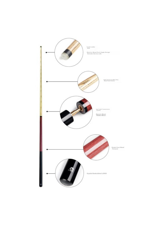 O'MIN O'min Mini Steel Cannon, Push Rod Ball Breaker, Jump Rod Ball Breaker, Pool Cue, Black Eight Billiards Cue, Short Push Jump Integrated Cue - Image 4
