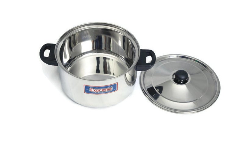 Expresso Stainless Steel Eco-Friendly Double Handle Milk Boiler Pot Induction Friendly Pot w/Silver Bottom, 5 Litre - Image 2