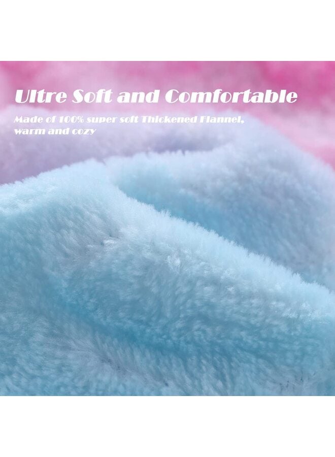 بطانيات ذيل حورية البحر لامعة وقابلة للارتداء، لطيفة ودافئة وناعمة من الفلانيل بألوان قوس قزح، بطانية ذيل حورية البحر ملونة للفتيات من سن 5 إلى 12 عامًا - Image 3