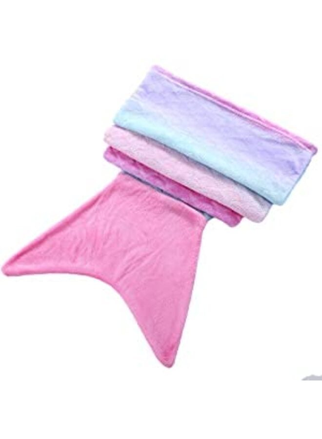 بطانيات ذيل حورية البحر لامعة وقابلة للارتداء، لطيفة ودافئة وناعمة من الفلانيل بألوان قوس قزح، بطانية ذيل حورية البحر ملونة للفتيات من سن 5 إلى 12 عامًا - Image 1