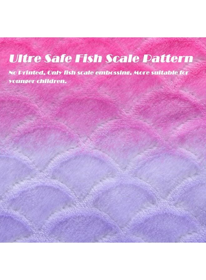 بطانيات ذيل حورية البحر لامعة وقابلة للارتداء، لطيفة ودافئة وناعمة من الفلانيل بألوان قوس قزح، بطانية ذيل حورية البحر ملونة للفتيات من سن 5 إلى 12 عامًا - Image 2