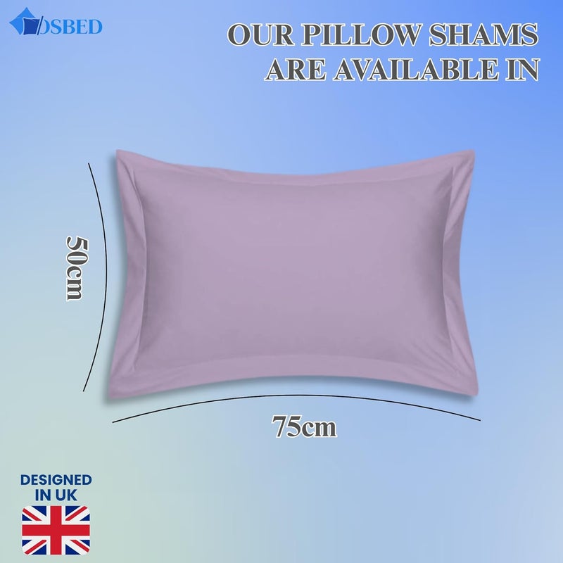 OSBED Cotton Pillow Covers Set of 2 - Breathable & Cooling Pillow Shams (Lavender, 50 x 75cm) - Image 2