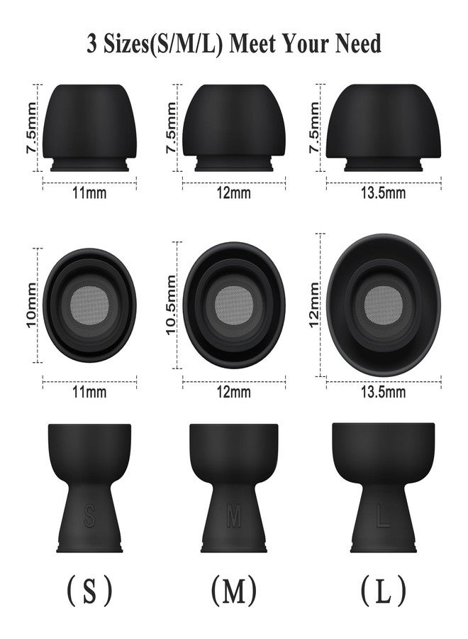Meliya 3 Pairs Replacement Ear Tips for Airpods Pro 2nd and Airpods Pro Generation with Portable Storage Box, Noise Reduction Hole & Built-in Dust Guard Screen, Silicone Ear Tips for Airpods Pro(Black, M) - Image 3