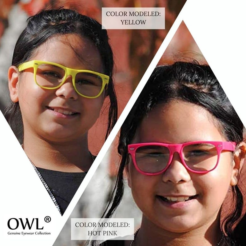 OWL Kids Clear Lens Glasses UV Protection for Children, Colorful Frames Fun Pretend Play Eyewear Non Prescription - Image 5
