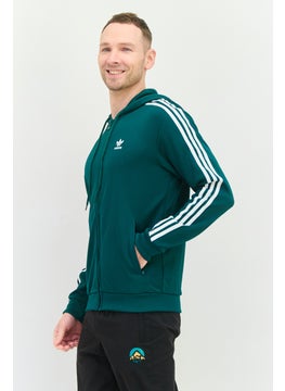 adidas Originals Men Sportswear Fit Long Sleeves Outdoor Hooded  Sweatshirt, Green  - Image 2