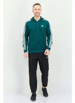 adidas Originals Men Sportswear Fit Long Sleeves Outdoor Hooded  Sweatshirt, Green  - Image 4