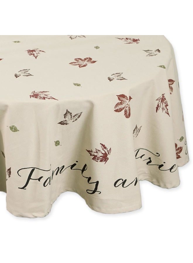 DII Rustic Autumn Leaves Kitchen Collection Thanksgiving & Fall Table Décor, Tablecloth, 70" Round - Image 1