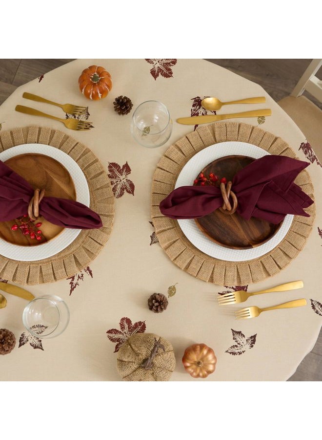 DII Rustic Autumn Leaves Kitchen Collection Thanksgiving & Fall Table Décor, Tablecloth, 70" Round - Image 3