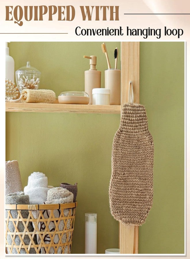 Teecyhooo 30 Pcs Exfoliating Shower Gloves Stretchable Jute Bath Mitts with Hanging Loop Body Scrubber Exfoliator Loofah Washcloth Deep Clean Dead Skin for Spa Massage Skin Shower Hotel Use(Brown) - Image 3