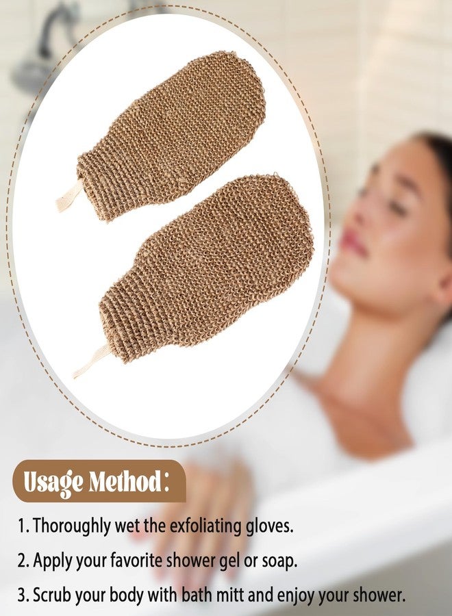 Teecyhooo 30 Pcs Exfoliating Shower Gloves Stretchable Jute Bath Mitts with Hanging Loop Body Scrubber Exfoliator Loofah Washcloth Deep Clean Dead Skin for Spa Massage Skin Shower Hotel Use(Brown) - Image 5
