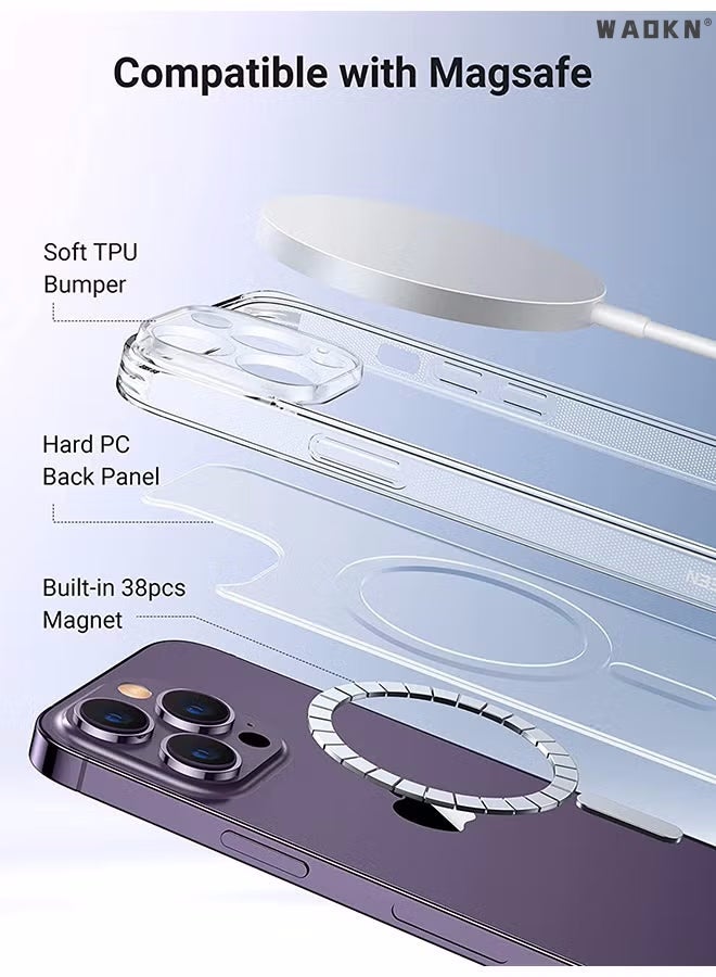 Raxoom iPhone 15 Pro Max Case Slim Thin Magnetic Case, Yellowing-Resistant, Anti-Drop Shock Absorption, Anti-Scratch and Hard Back Crystal Case Cell Phone Cover for iPhone 15 ProMax Case - Image 4