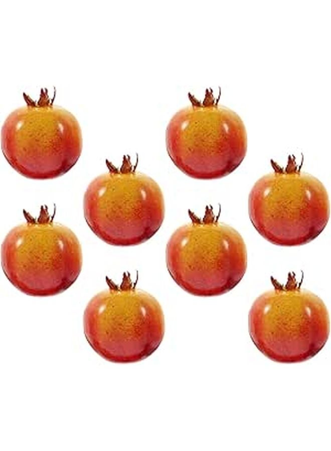 Lifelike Artificial Pomegranate Fruit Set 8 Pcs Kitchen Tabletop Decor Photography Props - Image 1