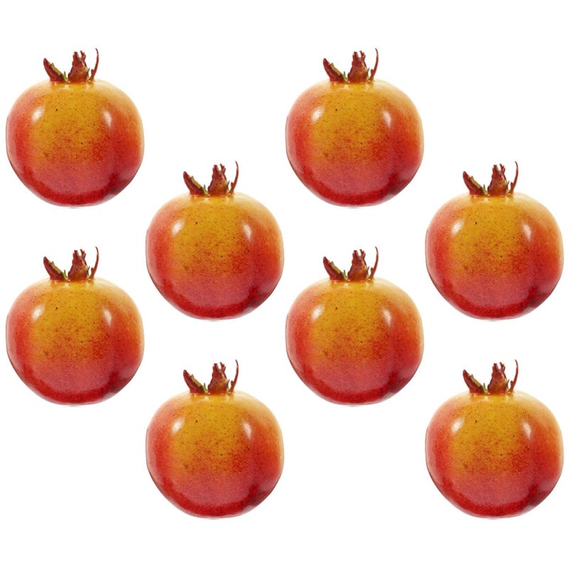 Lifelike Artificial Pomegranate Fruit Set 8 Pcs Kitchen Tabletop Decor Photography Props - Image 2
