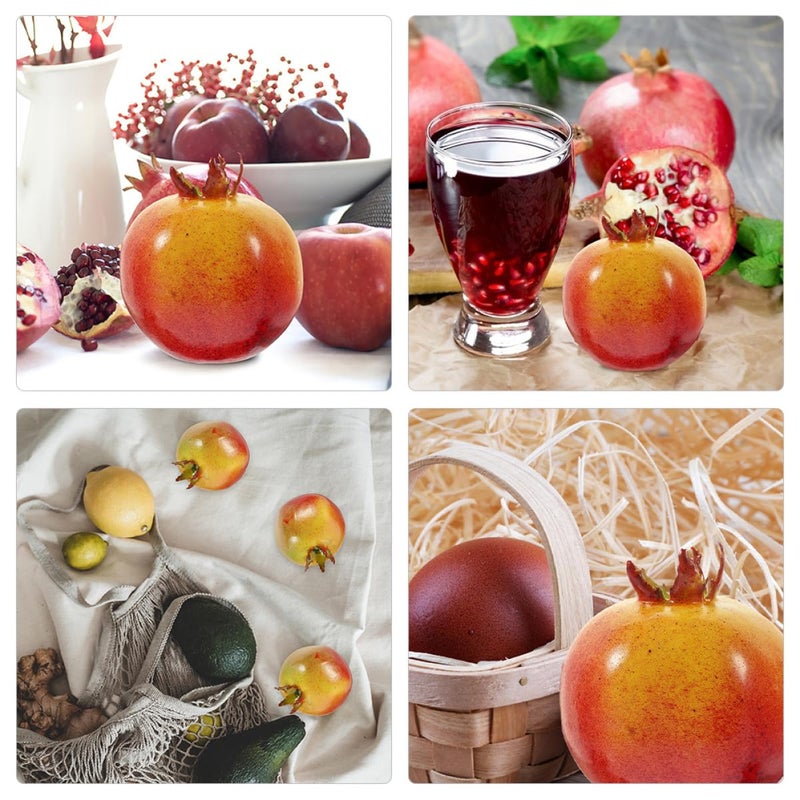 Lifelike Artificial Pomegranate Fruit Set 8 Pcs Kitchen Tabletop Decor Photography Props - Image 4