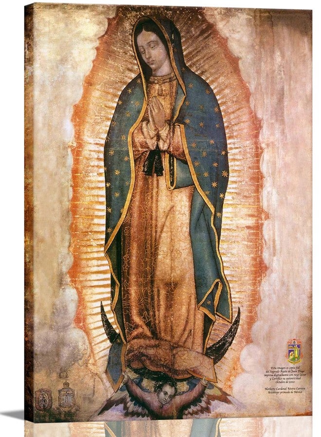 AKOTAC Mexico Our Lady of Guadalupe Portrait Canvas Wall Art Decor Religious Catholic Poster Prints Picture for Altar Living Room Bedroom Decoration,Lamina enmarcada de Nuestra Señora de Guadalupe - Image 1