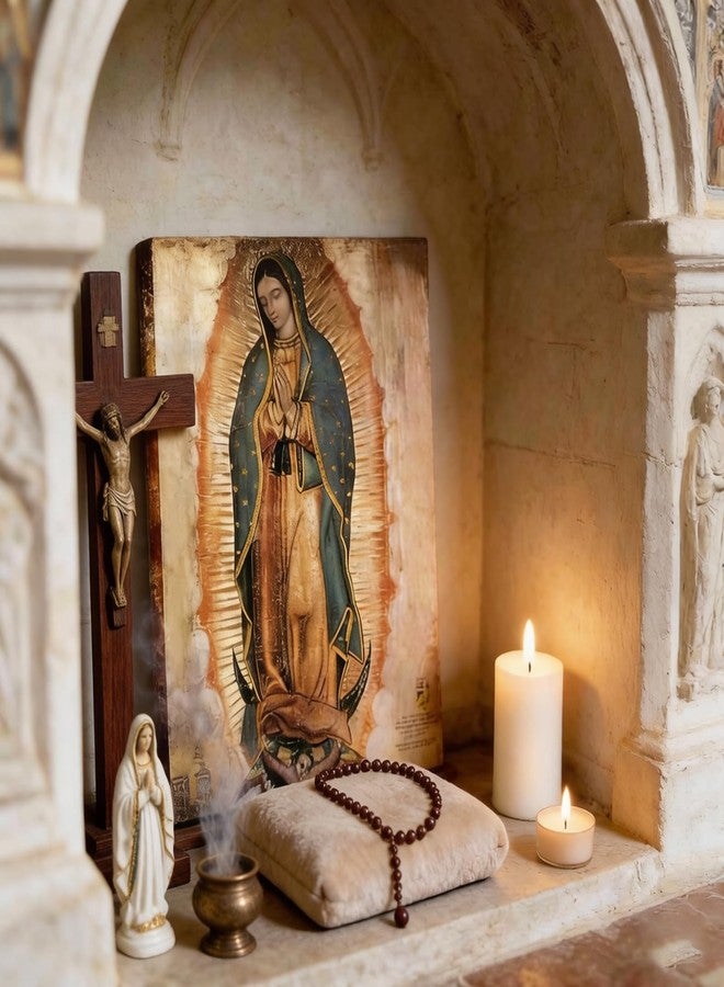 AKOTAC Mexico Our Lady of Guadalupe Portrait Canvas Wall Art Decor Religious Catholic Poster Prints Picture for Altar Living Room Bedroom Decoration,Lamina enmarcada de Nuestra Señora de Guadalupe - Image 3