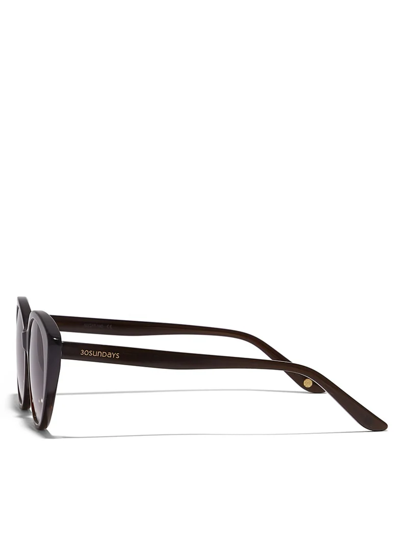 30Sundays EN VOGUE Women Brown Sunglasses - Frame Material: Metal - Lens Color: Brown- Frame Color: Burgundy - Full Rim