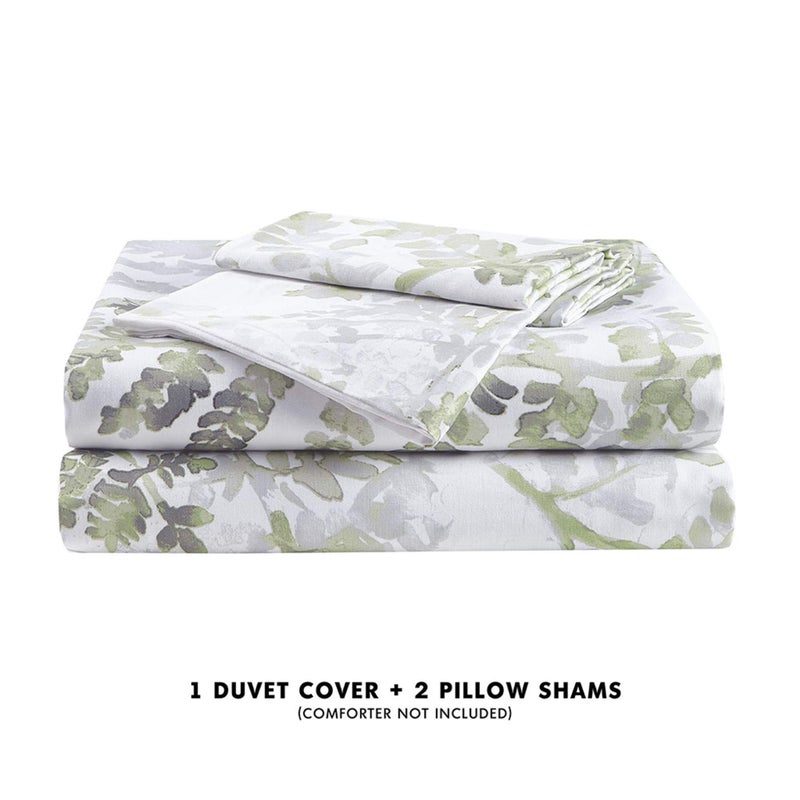 Intelligent Design Inspire by INTELLIGENT DESIGN Reversible 100% Cotton Sateen Duvet-Breathable Comforter Cover,Modern All Season Bedding Set with Sham(Insert Excluded),Judith,Palm Leaf GreenKing/Cal King(104"x90") - Image 5
