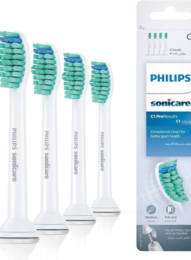 Philips Philips Genuine Sonicare Pro Results Brush Heads, White, Pack of 4 - HX6014/07  - Image 1