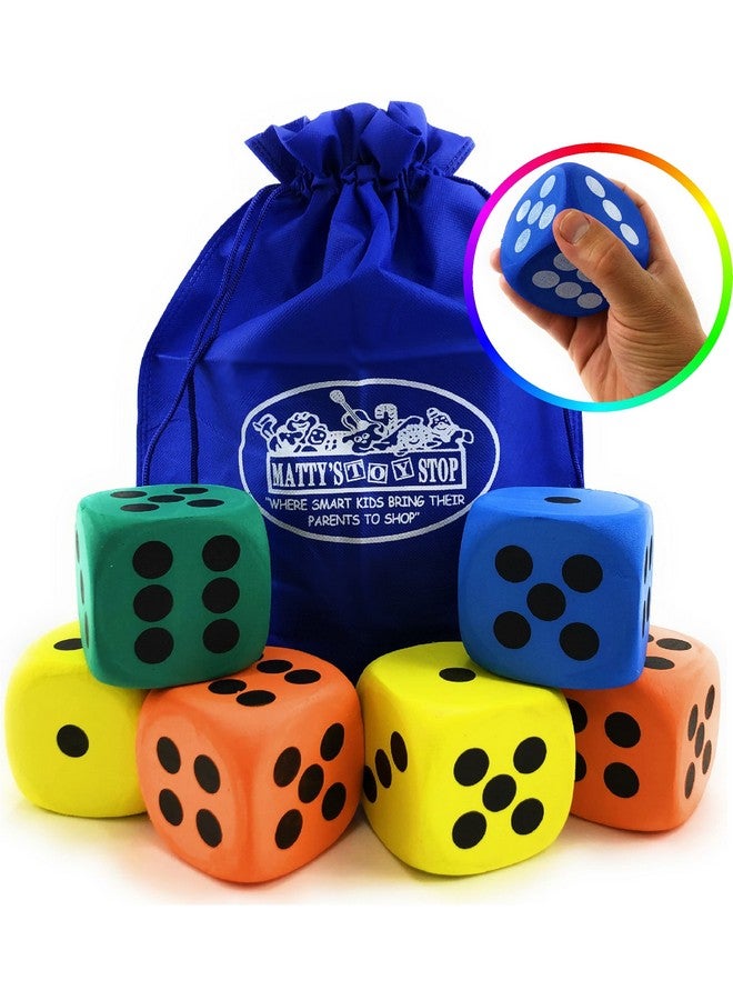 Matty's Toy Stop 5" Eva Foam Dice (Pack Of 6) With Bonus Matty'S Toy Stop Storage Bag - Image 3