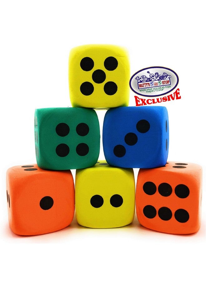 Matty's Toy Stop 5" Eva Foam Dice (Pack Of 6) With Bonus Matty'S Toy Stop Storage Bag - Image 4