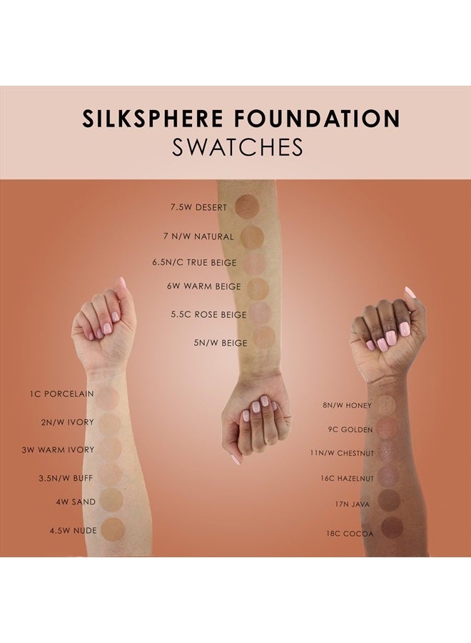 Temptu SilkSphere Airbrush Foundation: Long-Lasting Liquid Makeup, Medium to Full Coverage | 4-In-1 Formula Foundation, Primer, Concealer & Corrector | Luminous, Dewy Finish | 3.5N/W Buff | .25 Fl Oz - Image 2