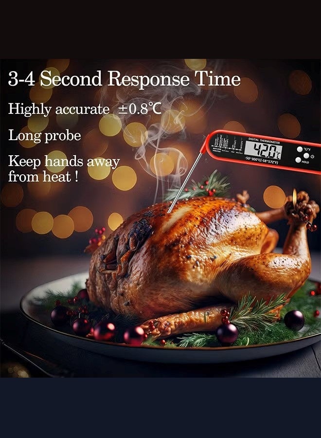 ميزان حرارة الطعام، ميزان حرارة رقمي للحوم، أدوات مطبخ، ميزان حرارة طعام مقاوم للماء وقراءة فورية للطهي والشواء، والحلوى، والقلي العميق، والشواء، والتخييم، ومستلزمات المطبخ - Image 2