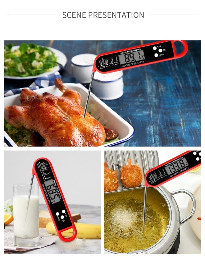 ميزان حرارة الطعام، ميزان حرارة رقمي للحوم، أدوات مطبخ، ميزان حرارة طعام مقاوم للماء وقراءة فورية للطهي والشواء، والحلوى، والقلي العميق، والشواء، والتخييم، ومستلزمات المطبخ - Image 3