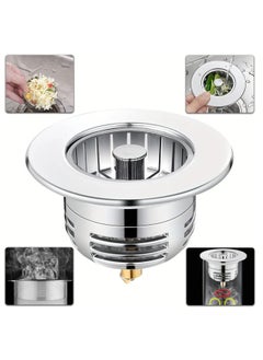 Excefore Upgraded 3-in-1 Kitchen Sink Strainer And Stopper, 304 Stainless Steel Pop-Up Sink Stopper with Fast Drainage, Anti-Clogging Basket Filter, Odor & Insect Blocking for US Standard 3-1/2 Inch Drain  - Image 1
