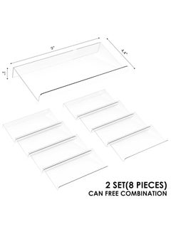 Generic Spice Drawer Rack, 4 Tier - 2 Set (8 Pcs) Expandable From 9" to 18" Clear Acrylic Seasoning Jars Drawers Organizer, Spice Drawer Insert, Kitchen Spice Rack Tray for Drawer/Countertop  - Image 2