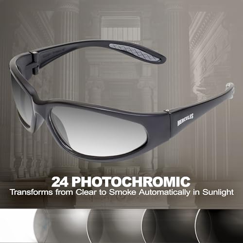 Global Vision Hercules Photochromic Sunglasses For Men Transitional Lenses From Clear To Smoke, Perfect As Riding Safety Glasses - Image 2