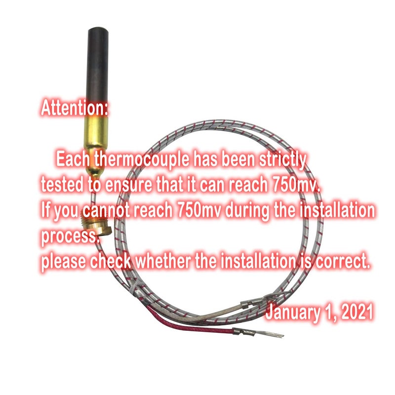 METER STAR 750mv Thermocouple for Heat Glo Heatilator,Fireplace Thermopile Replacement Fireplace&Stove Accessories for Fire Gas Stoves Heat&Glo Gas Stoves Oven Water Heater&Frying Furnace (24", Aluminum) - Image 4