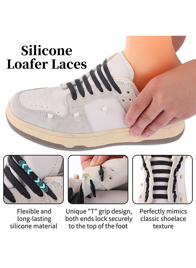 No Tie Stretchy Silicone Shoe Laces, Flat Elastic Lazy Shoelaces, One Size Fits All for Kids & Adults - Image 3