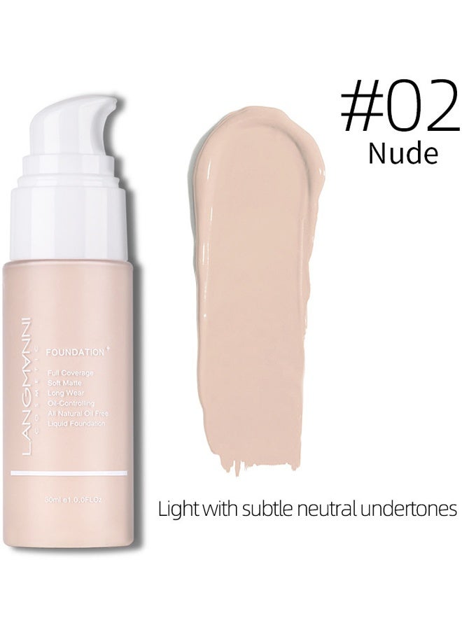 LANGMANNI Liquid Foundation, Waterproof For Oily/Sensitive Skin #02 - Image 2