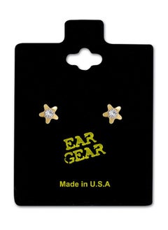 EAR GEAR 24K Gold Plated 4mm Star with Stone  - Image 1