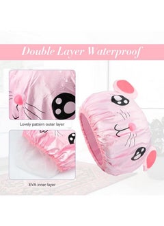 g2plus 2 Pcs Kids Shower Cap Funny Cute Cartoon Bath Hat Waterproof Shower Bath Caps For Boys Or Girls (Grey)  - Image 4